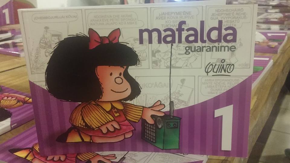 “Mafalda guaraníme” cuenta con 10 tomos que se ajustan al mensaje de los personajes. Foto: Facebook Feria del Libro - FIL Asunción.