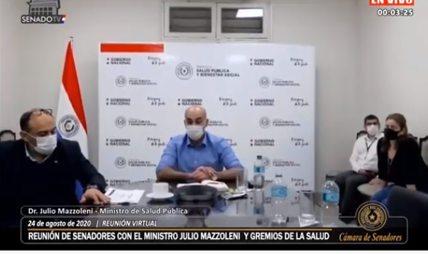 El ministro expuso sobre las acciones que desarrollan desde Salud. Foto: Senado