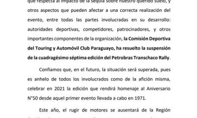 la competencia estaba fijada para realizarse entre el 3 y 11 e octubre.