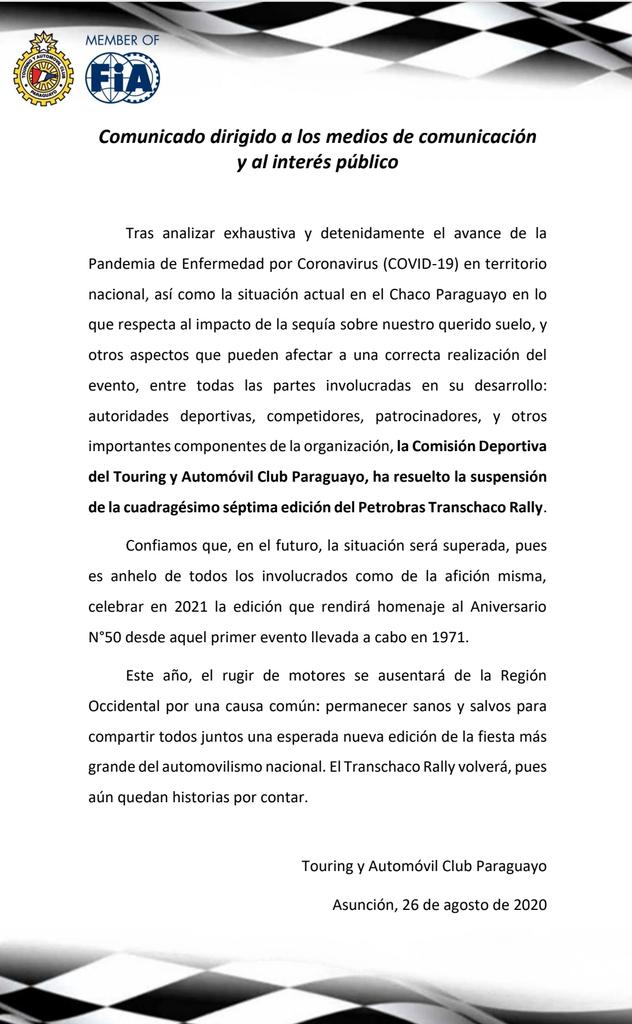 la competencia estaba fijada para realizarse entre el 3 y 11 e octubre.