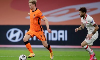 Frenkie de Jong fue una de las tantas figuras que presentó el seleccionado de Holanda en su primer partido post Koeman. Foto: @OnsOranje.