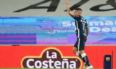 Juan Manuel Iturbe marcó el primer gol del partido con un zurdazo fuera del área. Foto: @PumasMX.