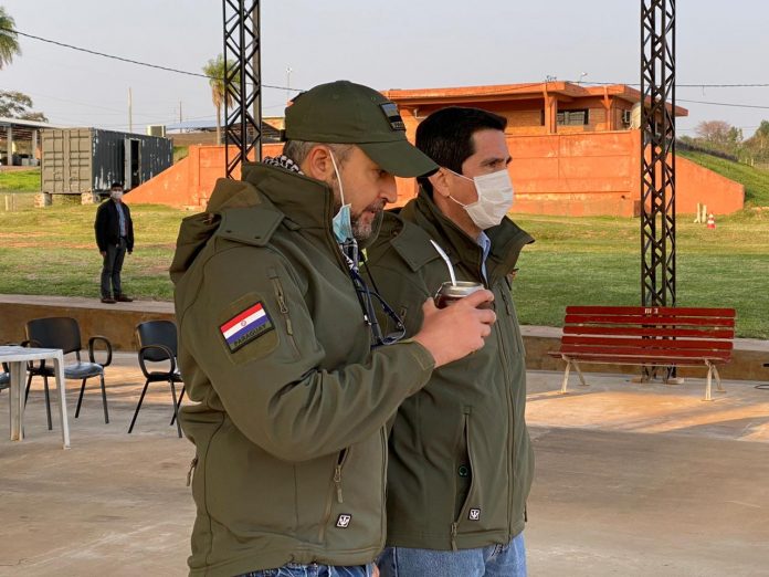 Mario Abdo Benítez se encuentra desde este miércoles en la sede del Centro de Comando de Operaciones de Defensa, en la ciudad de Concepción. Foto: IP