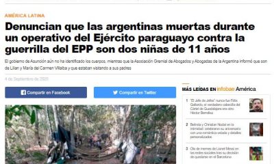 La prensa internacional habla sobre el caso de las niñas abatidas en el Norte. Foto: Captura.