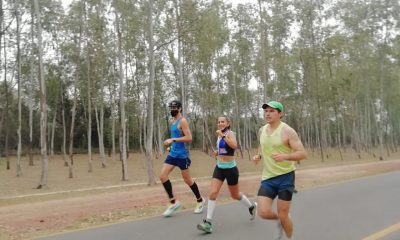 El pasado sábado 12 de septiembre, a las 5:00, Silvana Rivarola corrió la Maratón de Boston desde Ñu Guasú. Foto: Gentileza.