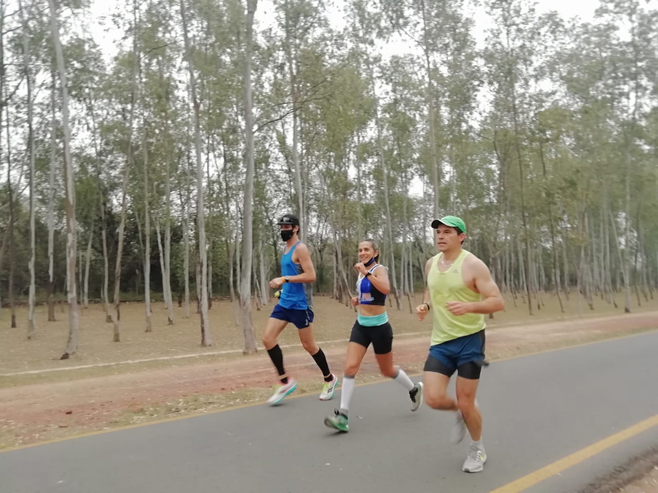 El pasado sábado 12 de septiembre, a las 5:00, Silvana Rivarola corrió la Maratón de Boston desde Ñu Guasú. Foto: Gentileza.