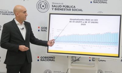 El ministro de Salud, Julio Mazzoleni indicó que registra actualmente un 84% de ocupación de camas UTI. Foto: MSPBS