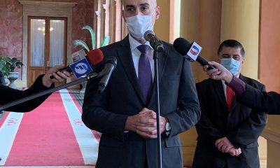 El ministro de Salud Julio Mazzoleni al término de la reunión con el presidente. Foto: Presidencia