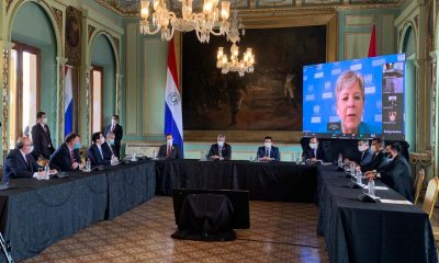 Presidente de la Republica, Mario Abdo, y gabinete social