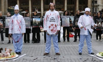 Foto referencial de otra protessta de grupo de veganos en Francia. Foto: Dw