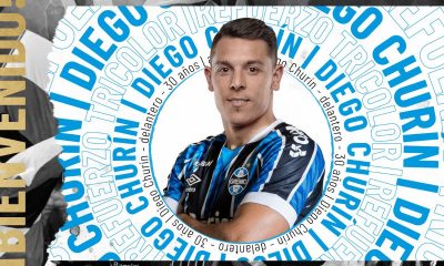 A través de sus redes sociales, Gremio presentó de manera oficial a Diego Churín. El delantero argentino firmó por dos temporadas. Foto: @gremio_es.