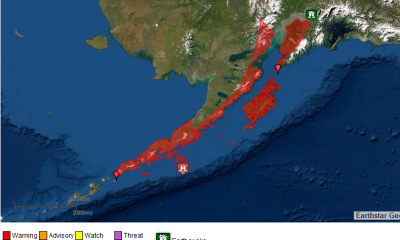 Se espera tsunami tras poderoso sismo. Foto:NationalWeatherervice