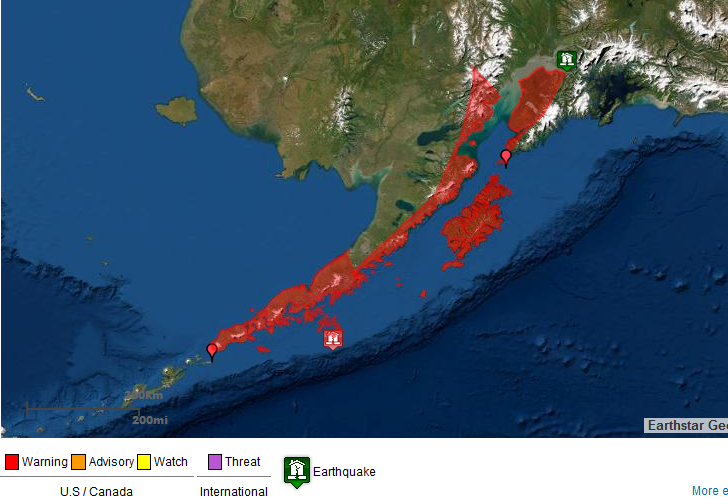 Se espera tsunami tras poderoso sismo. Foto:NationalWeatherervice