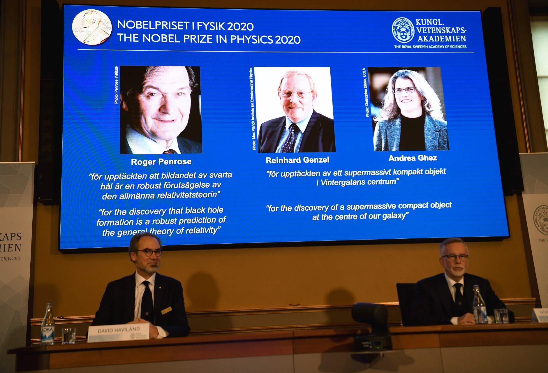 Ceremonia de premiación del Premio Nobel de Física. Foto: Gentileza.