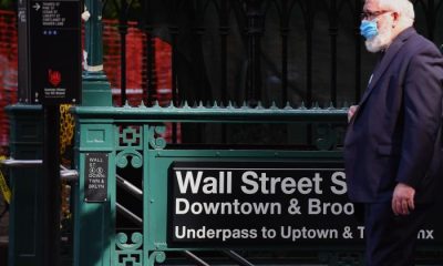 Estación de Wall Street en Nueva York, cerca a la bolsa de Nueva York. Foto: Bloomberg