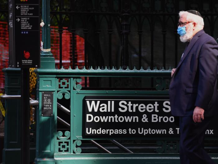 Estación de Wall Street en Nueva York, cerca a la bolsa de Nueva York. Foto: Bloomberg