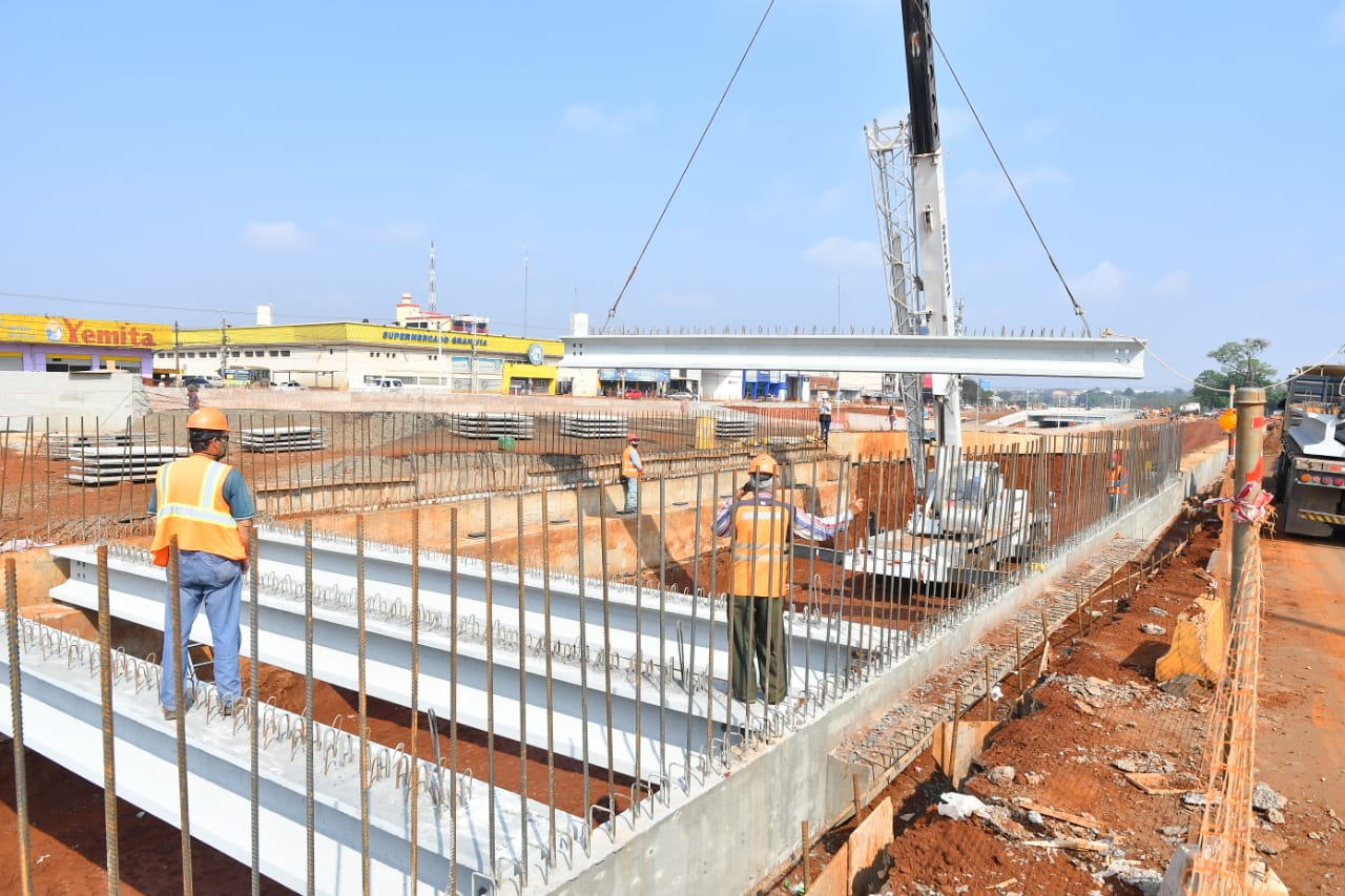 El multiviaducto del Km 7 de Ciudad del Este ya cuentan con 67% de avance. Foto: Gentileza