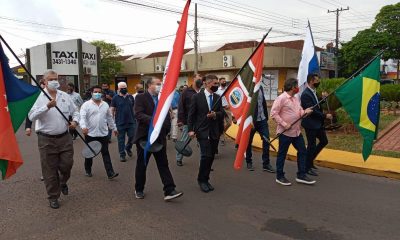 Acto en frontera con Brasil