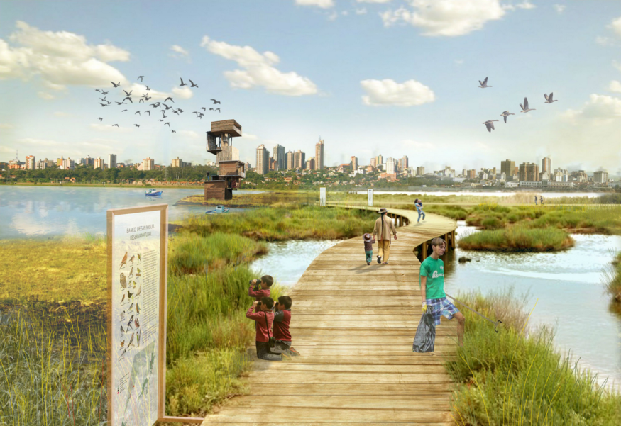 Vista del skyline de Asunción desde el Banco de San Miguel. Imagen: Ecosistema Urbano.