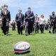 La inauguración de la cancha sintética del renovado estadio Héroes de Curupayty contó con la presencia del presidente Mario Abdo Benítez. Foto: SND.