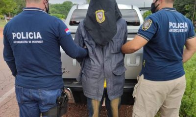 Extorsionador detenido por la Policia Nacional. Foto Gentileza