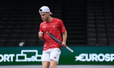 A Diego Schwartzman le bastó una hora para superar por doble 6-1 al español Alejandro Davidovich en los octavos de final. Foto: @RolexPMasters.