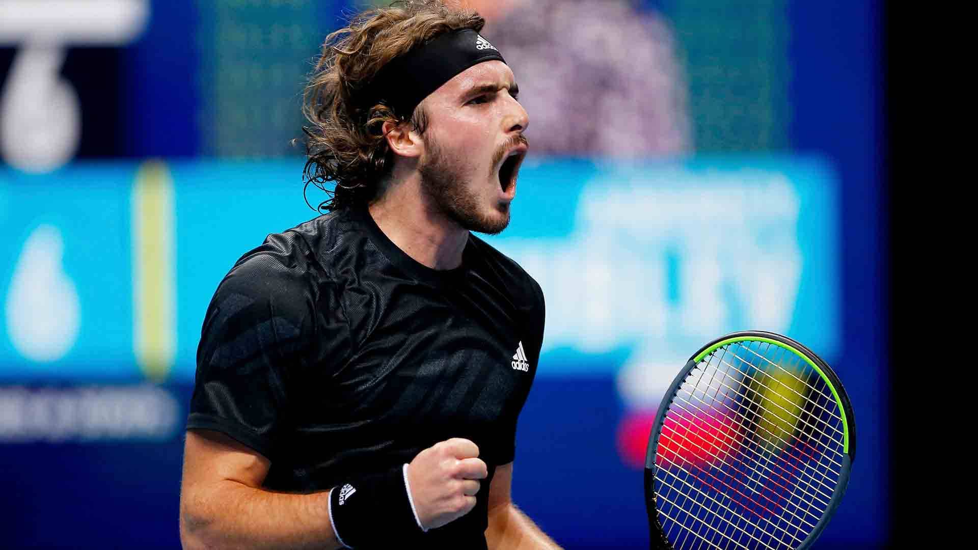 Andrey Rublev fue eliminado de la competencia tras caer por 6-1, 4-6 y 7-6 (6) ante Stefanos Tsitsipas, en una hora y 55 minutos. Foto: nittoatpfinals.com.