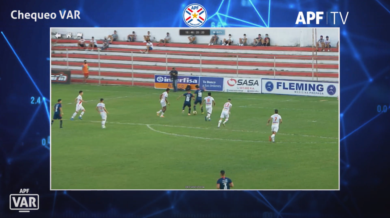 Según el criterio arbitral, Nelson Haedo Valdez no interfirió en la jugada del gol de Ángel Cardozo Lucena, que le dio la victoria a su equipo. Foto: Captura.