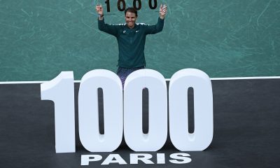 Nadal es el cuarto tenista en la Era Abierta que alcanza la barrera de las mil victorias. Antes lo hicieron Connors, Federer y Lendi. Foto: @RolexPMasters.