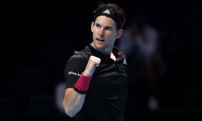 Thiem superó a Nadal por 7-6 (7) y 7-6 (4) en dos horas y 26 minutos de juego. La victoria lo acerca a semifinales del certamen. Foto: nittoatpfinals.com.