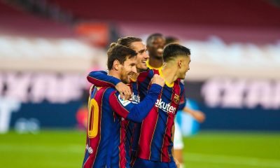 El paraguayo Antonio Sanabria convirtió para Betis en el cierre de la primera etapa, pero todo cambió con el ingreso de Messi. Foto: @FCBarcelona_es.