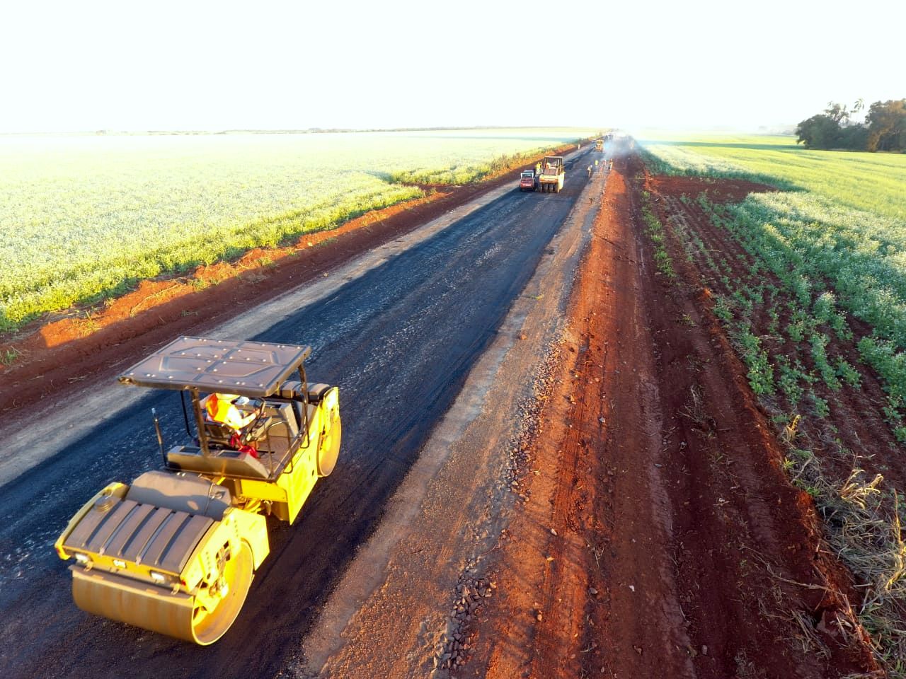 Las obras en Canindeyú. Foto: MOPC