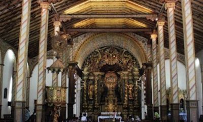 La Iglesia de Yaguarón, en proceso de restauración, quedó afuera del circuito turístico. Foto: Archivo