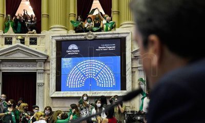 El debate se prolongó durante más de 20 horas, mientras manifestantes 'verdes' y 'celestes' siguieron las alternativas de la sesión. Foto: Télam