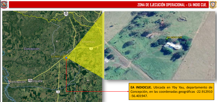 Mapa del lugar de enfrentamiento. Foto: PN