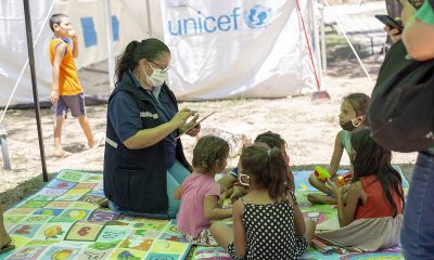 Asistencia de niños y niñas en la zona del Cabildo. Foto: MINNA.