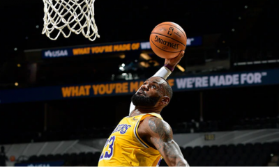 LeBron James es el primer jugador del básquetbol estadounidense en alcanzar los 1.000 partidos con un goleo de al menos diez puntos. Foto: nba.com.