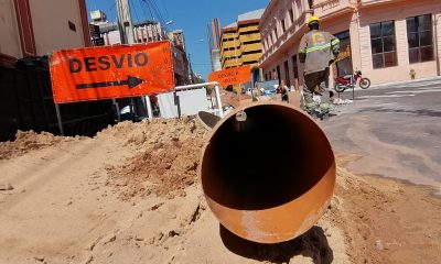 Obras en la calles de la capital asuncena. Foto: Gentileza