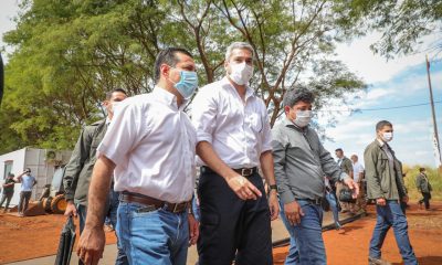 El presidente Mario Abdo Benítez acompañó el inicio de obras de la subestación Yguazú. Foto Presidencia