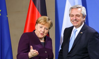 Angela Merkel y Alberto Fernández. Foto: Télam