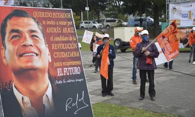 Campaña electoral en Ecuador. Foto: Télam.