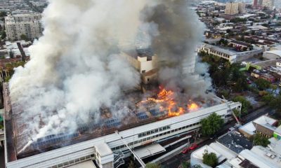 Incendio en hospital de Santiago. Foto: Bomberos de Chile.