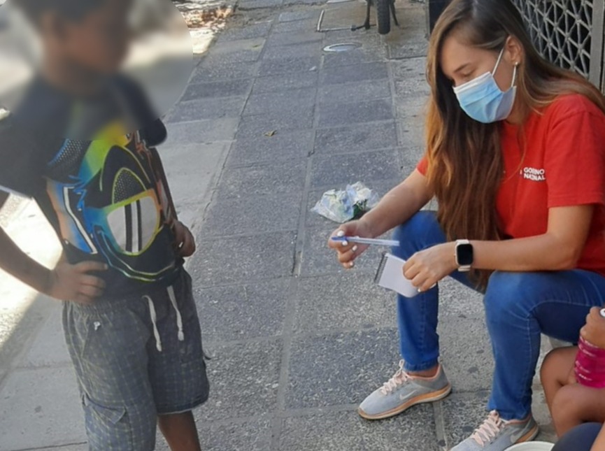 Niños fueron abordados en las calles. Foto: Gentileza