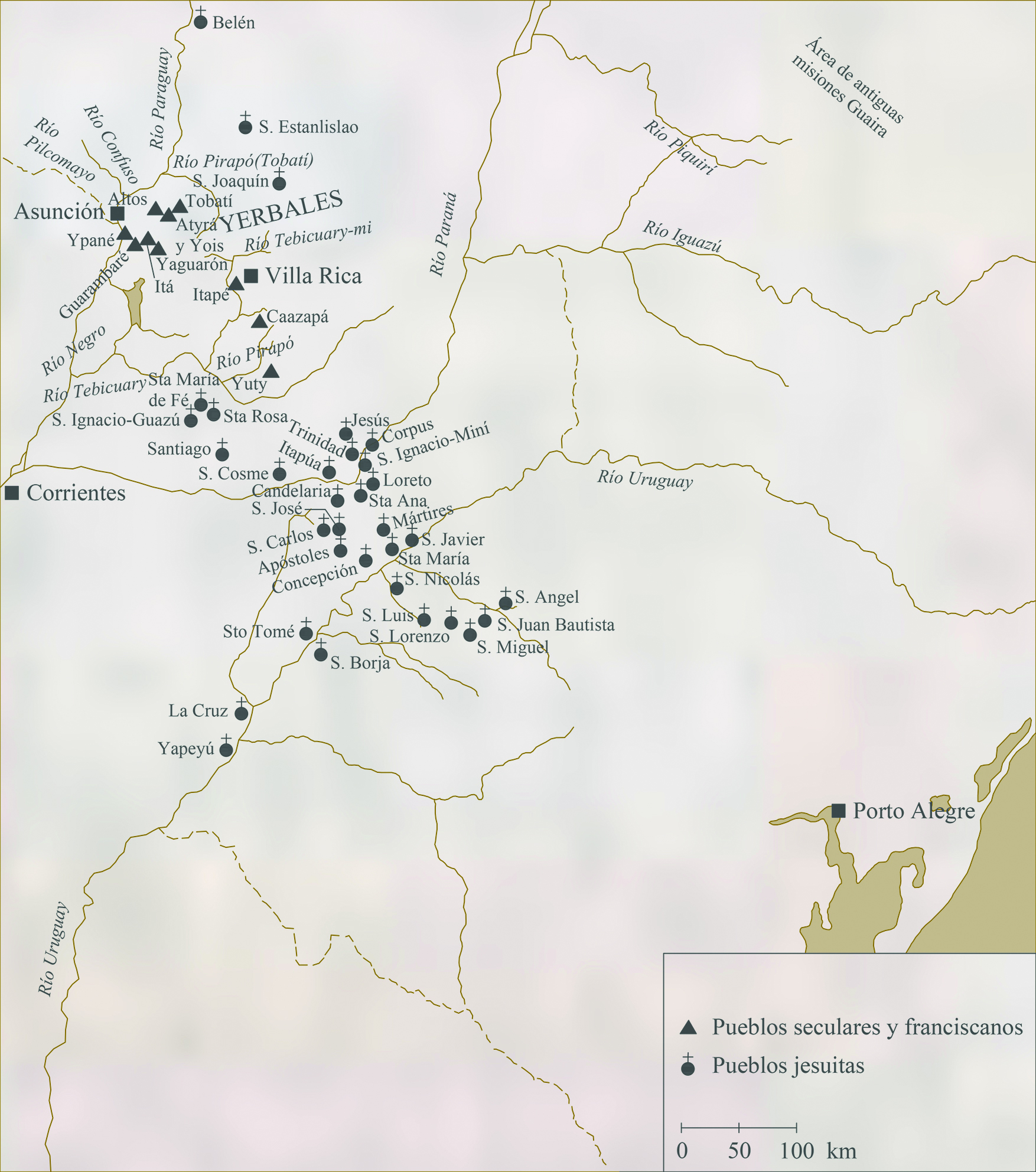 Pueblos jesuitas y encomenderos en el siglo XVIII (Francisco Cooper, en Los “indios cantores” del Paraguay, p. 100).