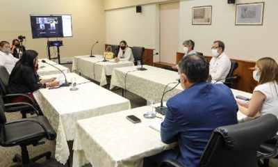 Participaron representantes de comerciantes de Ayolas, Alberdí, Pilar y Nanawa, a excepción de Encarnación. Foto: Gentileza.