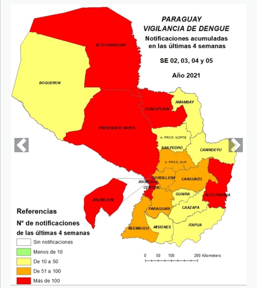 Mapa de notificaciones.