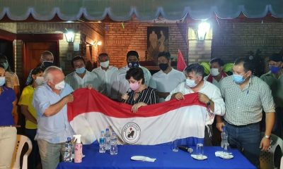 La esposa de Efraín Alegre durante un encuentro con simpatizantes liberales. Foto: Gentileza.