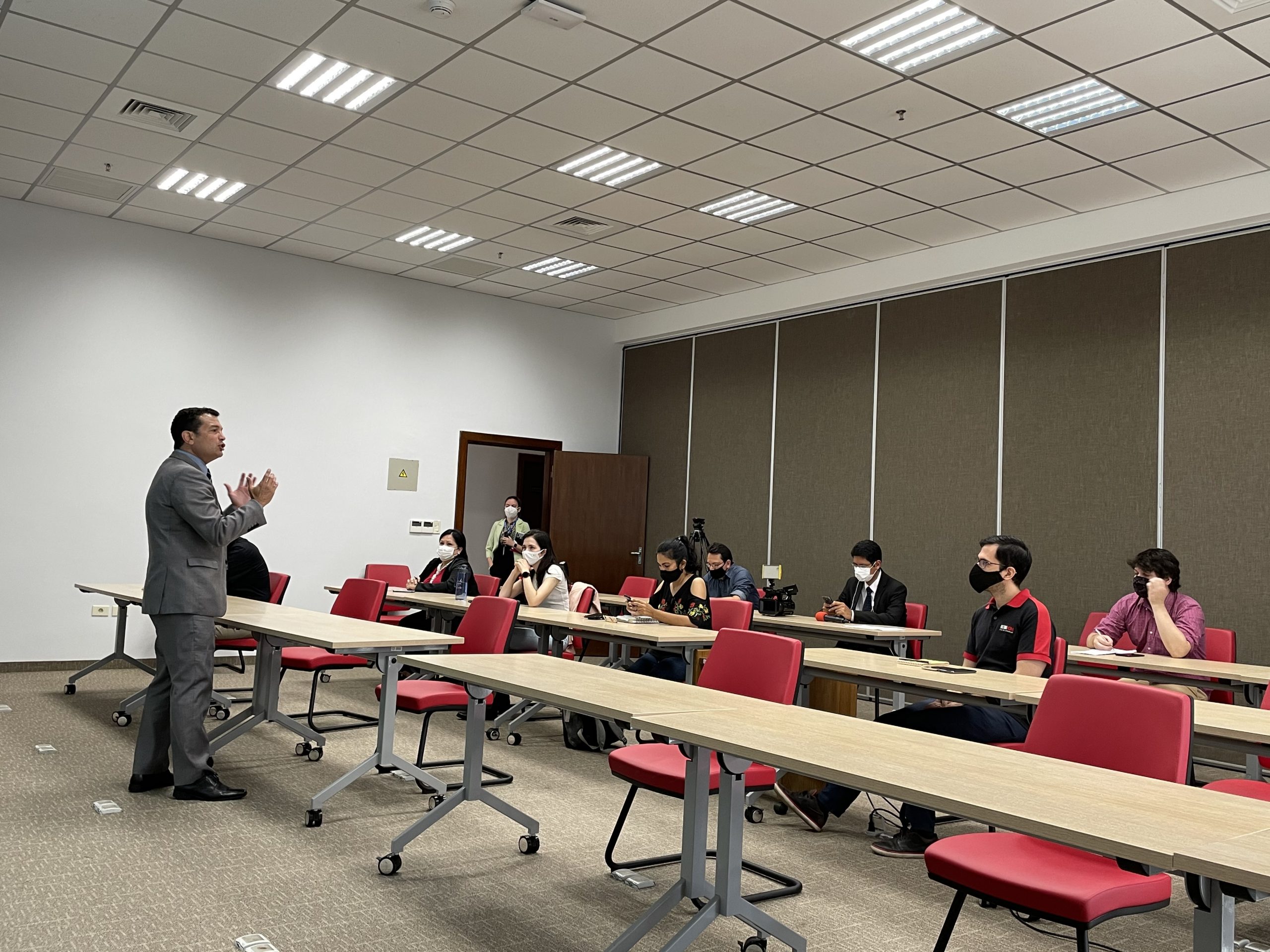 Franklin Boccia, Intendente de Riesgo de Lavado de Dinero y Financiamiento del Terrorismo, durante el taller de capacitación a periodistas. Foto: BCP