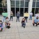 Jóvenes repudiaron la semana pasada frente al Palacio de Justicia de detención. Foto: Gentileza.