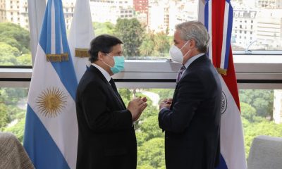 Durante la reunión de los cancilleres. Foto @CancilleriaARG